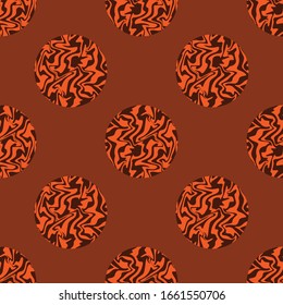 Repeating circles with a marble pattern. Simple seamless print. Modern vector illustration.
