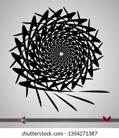 Repeating circular black and white pattern. Round background for design