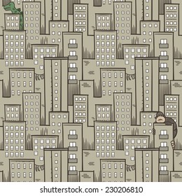 Repeating City With Attacking Monsters