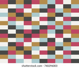 Repeating colorful retro brick wall pixel style background in Vector format in pastel colors of gray, pink and yellow.
