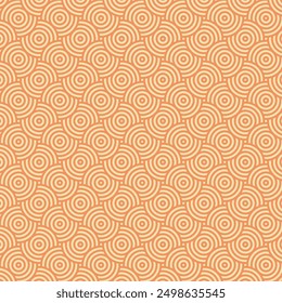 Repitiendo círculos concéntricos en naranja y crema. Adecuado para fondos, impresiones, textiles, empaques y proyectos de Diseño gráfico. Vibrante y moderno.