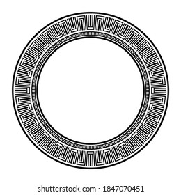 Repeating design, greek key pattern brush, circle maze frame, geometric symbols, assian, egyptian or greece motif, ancient decoration elements