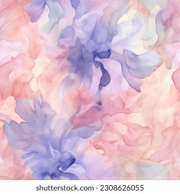 Repeating Design that Resembles Soft Watercolor Washes in a Variety of Colors Seamless Pattern