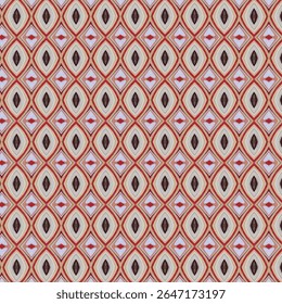 Repeating diamond pattern in earth and pastel tones. Abstract background texture suitable for textiles, digital wallpapers, or creative design.