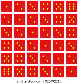 Repeating dice on a wallpaper effect - vector illustration