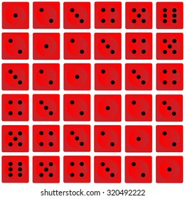 Repeating dice on a wallpaper effect - vector illustration