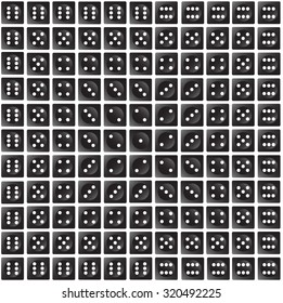 Repeating dice on a wallpaper effect - vector illustration