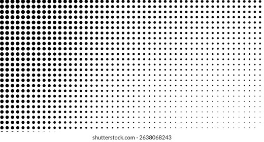 Repeating dots gradation simple. Halftone gradient texture. Vanishing polka dot background abstract modern simple