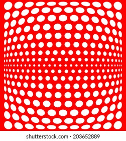 repeating dots reducing with fisheye effect - vector