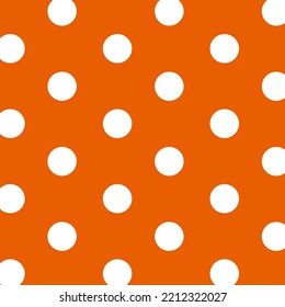 Repetir fondo con puntos en naranja y blanco. Ilustración vectorial