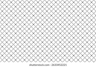 Repeating dotted rhombus tiles Contemporary brilliant mesh texture. Repeating dotted diagonal tiles with dotted rhombuses and crosses in nodes. Vector illustration on white background.