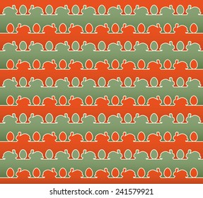 Repeating Easter packing and background design with bunnies and eggs