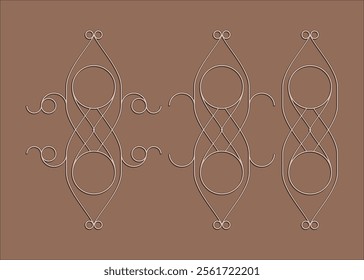 Repeating elements: lines and circles.