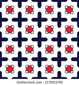 Repeating European pattern featuring tiled geometric shapes and other decorative elements
