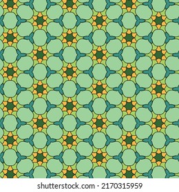 Repeating European pattern featuring tiled geometric shapes and other decorative elements