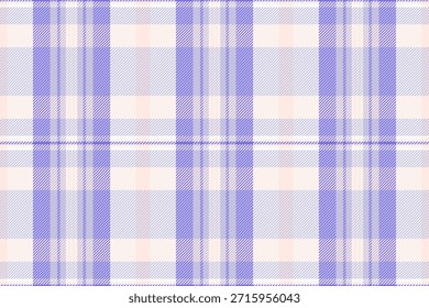 Repeating fabric vector check, hippie background seamless textile. Bedding pattern plaid texture tartan in light and white colors palette.