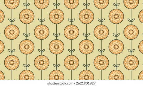 Repeating floral arrangement of pattern design.