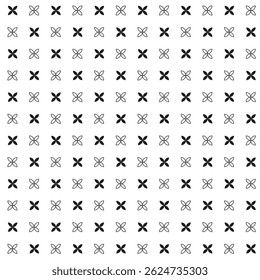 Repeating Floral Crosses Grid vector