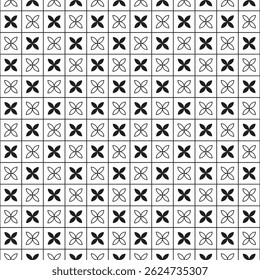 Repeating Floral Crosses Grid vector