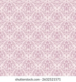 Repeating Floral Damask Seamless Pattern Vector for Fabric, Wallpaper, Packaging, Ceremony, Backgrounds, and Decorative Craft Design Projects