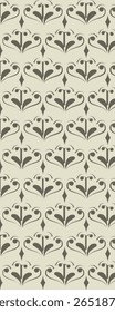 A repeating floral pattern with abstract designs in muted colors