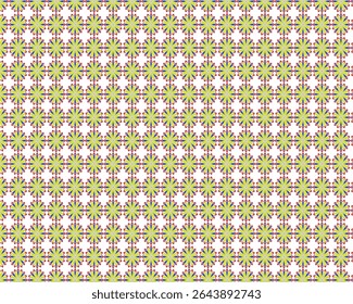 Repeating Floral Pattern with Blue, Green, and Purple Outlines on White Background
