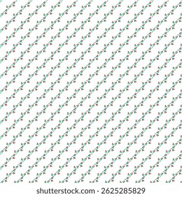 A repeating floral pattern featuring red roses with green leaves, arranged diagonally across a white background. Perfect for design, decoration, and textile applications. 