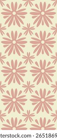 A repeating floral pattern featuring stylized flowers in soft pi