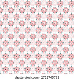Wiederholte Blumentapete Stil weißer Hintergrund