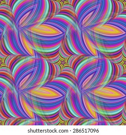Repeating fractal pattern of striped happy colors