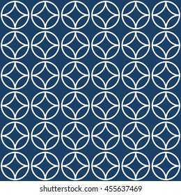 Repeating geometric background blue and white Circle line seamless pattern design texture. editable vector file.