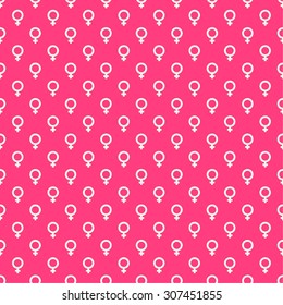 Repeating geometric background with  symbol of  feminine. Seamless vector pattern. 