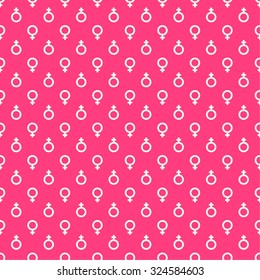 Repeating Geometric Background With  Symbol Of  Feminine. Seamless Vector Pattern. 