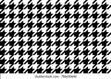Repeating geometric block pairing high-contrast checks like black and bright white  protruding jagged teeth. Vector.