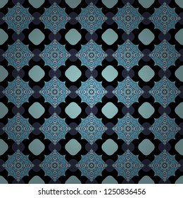 Repeating geometric blue, black and gray tiles. Modern stylish texture. Vector seamless pattern. Trendy contemporary graphics.