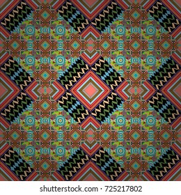 Repeating geometric blue, black and green tiles. Trendy contemporary graphics. Vector seamless pattern. Modern stylish texture.