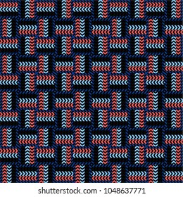 Repeating geometric flat patterns. Contemporary graphic design. Can be used in textiles, for book design, website background.