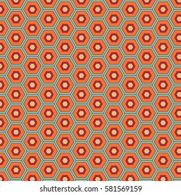 Repeating geometric hexagonal grid. Modern texture with trellis in warm colors