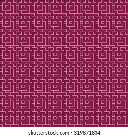 Repeating geometric maze background. Vector seamless pattern.