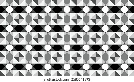 Repeating geometric pattern with black and gray color scheme