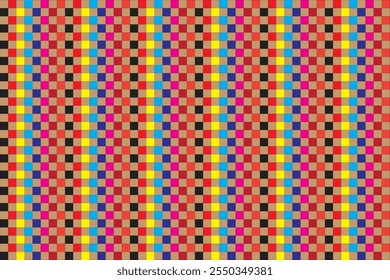 repeating geometric pattern composed of red and blue diamond shapes. These diamonds are arranged in vertical columns