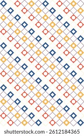 Repeating geometric pattern with diamonds, circles and stars