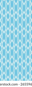 A repeating geometric pattern featuring circles and diamond shapes in light blue and white colors, suitable for backgrounds or textiles.