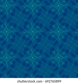 Repeating Geometric Pattern. Good for Cover, Wrapping Paper, Textile. Vector Seamless Pattern. Trendy Overlay Art. Stylish Blue Texture. Abstract Background.