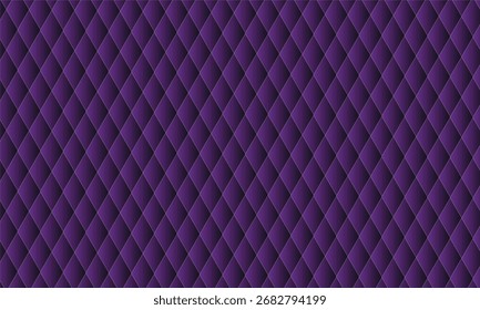 Un patrón geométrico repetido de diamantes morados, creando una superficie texturizada con sombreado sutil para un efecto visual lujoso y sofisticado.