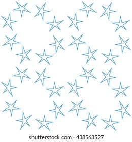 Repeating geometric pattern of stars. Seamless vector 