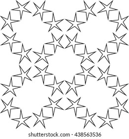 Repeating geometric pattern of stars. Seamless vector 