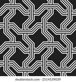 Wiederholte geometrische Muster im Grafikdesign. Nahtloses Muster eines druckbaren Vektors.