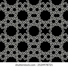 Repetindo padrões geométricos de design gráfico oriental. Padrão contínuo de vetor imprimível. Bloqueio de nós desenhos de layout de banner.