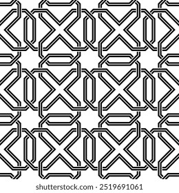 Repeating Geometric patterns of printable vector Art. Graphic design of Seamless pattern cover background. Interlocking knots banner backdrop layout designs.